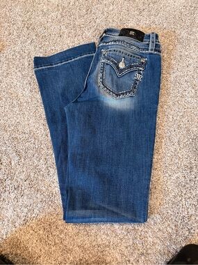 Miss Me Blue Bootcut Jeans with Embroidered Pocket